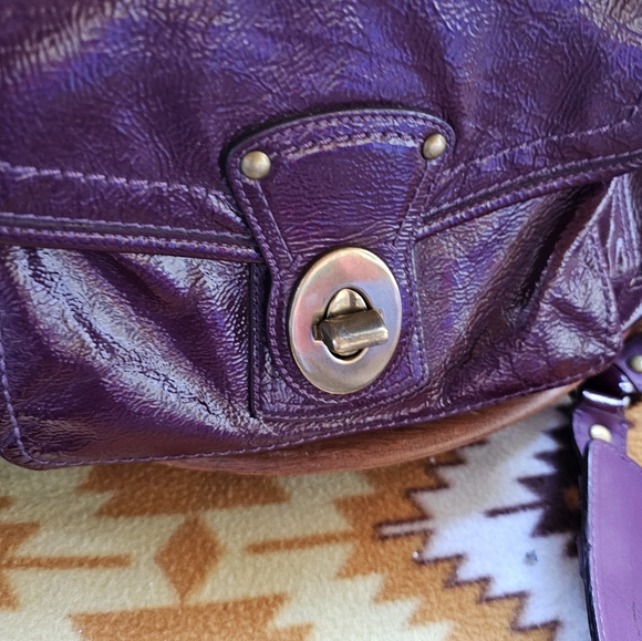 Coach Limited Addition Francine Purple Legacy Tote Bag Bowling Satchel - Picture 12 of 16